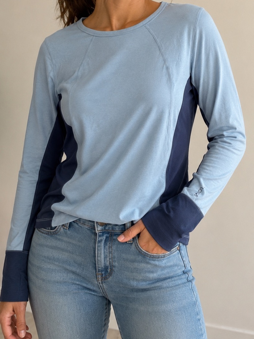 Lolë Drirelease REPREVE Long Sleeve Athletic Performance Top Blue Women’s Medium